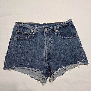Levi's 501 Cut Off Jean Medium Wash Button Fly Shorts sz 29